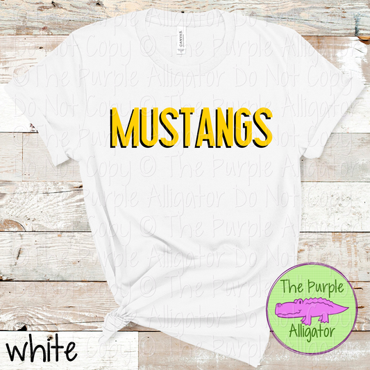 Mustangs NF Two-Tone Offset Spirit Design | Bold Two-Color Offset Text Design | CHOOSE YOUR DESIGN COLORS 0825 (d2f TPA)