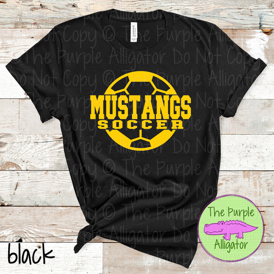 Mustangs Soccer 9 – Custom Soccer Ball Mascot Spirit Wear 1026 TPA