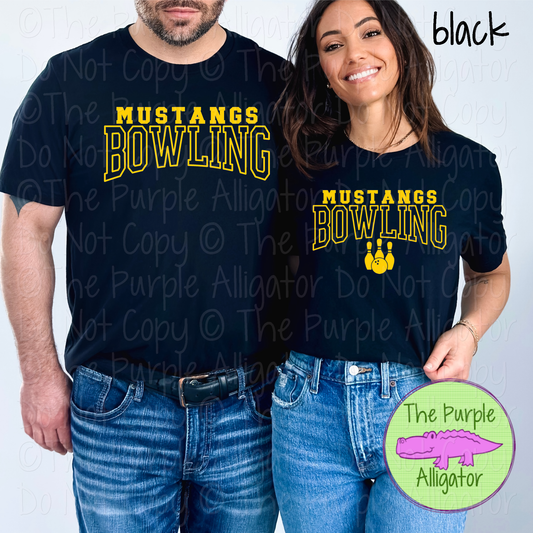 Mustangs Bowling 9 - Custom Bowling Spirit Wear Mascot Apparel 0626 TPA