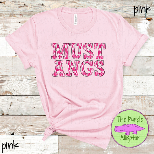 Mustangs Pink Out Brush Strokes – Custom Pink Mascot Spirit Wear Breast Cancer Awareness Apparel 0726 TPA