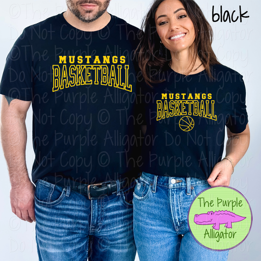 Mustangs Basketball 46 - Custom Basketball Spirit Wear Mascot Apparel 0626 TPA