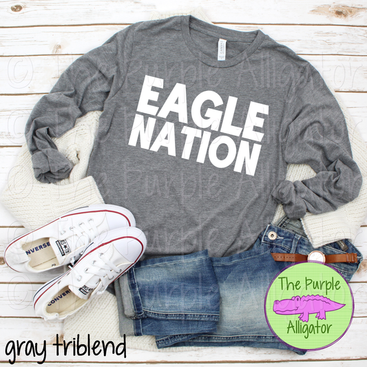 Eagle Nation D-O – Modern All-Caps Mascot Nation Spirit Wear Design - CHOOSE YOUR TEXT COLOR 0924 (d2f TPA)