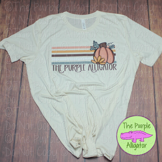 Neutral Fall Retro Stripe | Personalized Pumpkin Fall Design - 0725 (d2f SWD)