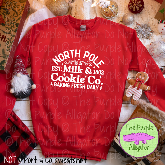 North Pole Milk & Cookie Co. – Sweet Holiday Tee for Santa’s Favorite Snack Crew - CHOOSE YOUR DESIGN COLOR 0824 (D2F M)