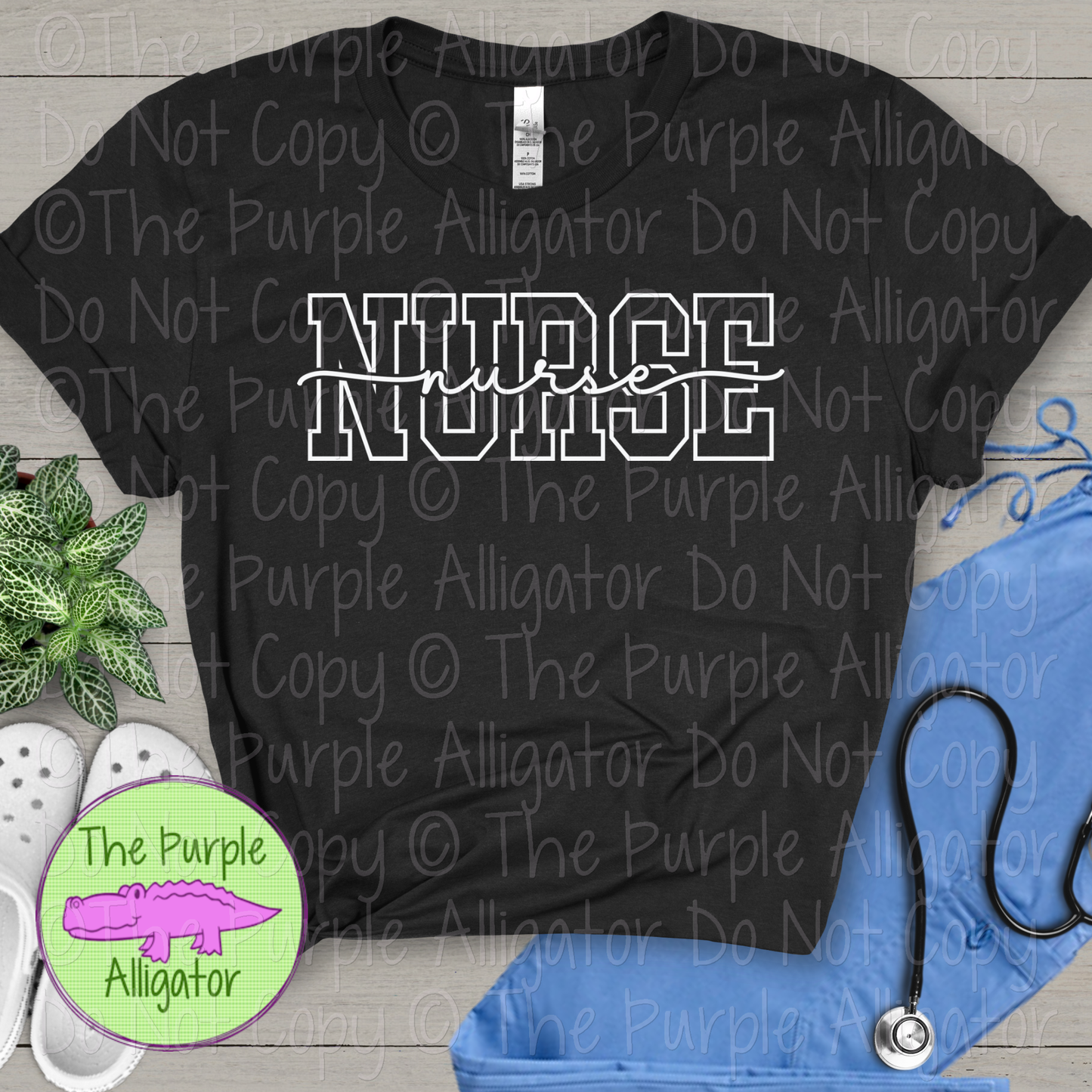 Nurse Varsity Script - Choose Colorful or White - 0124 (d2f TBADF)