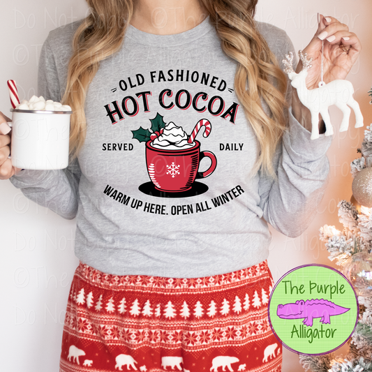 Old Fashioned Hot Cocoa Design | Retro Christmas Mug Graphic 1224 (d2f JC)