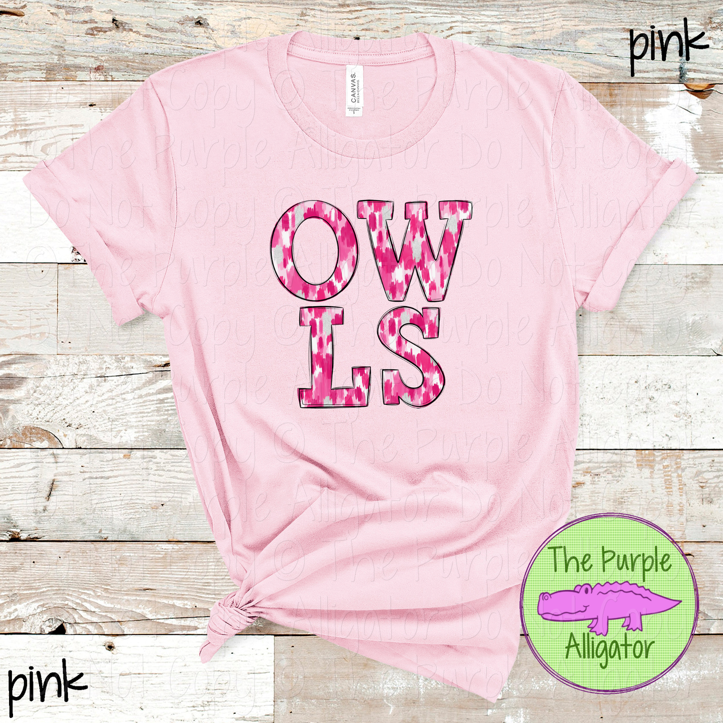 Owls Pink Out Brush Strokes – Custom Pink Mascot Spirit Wear Breast Cancer Awareness Apparel 0726 TPA