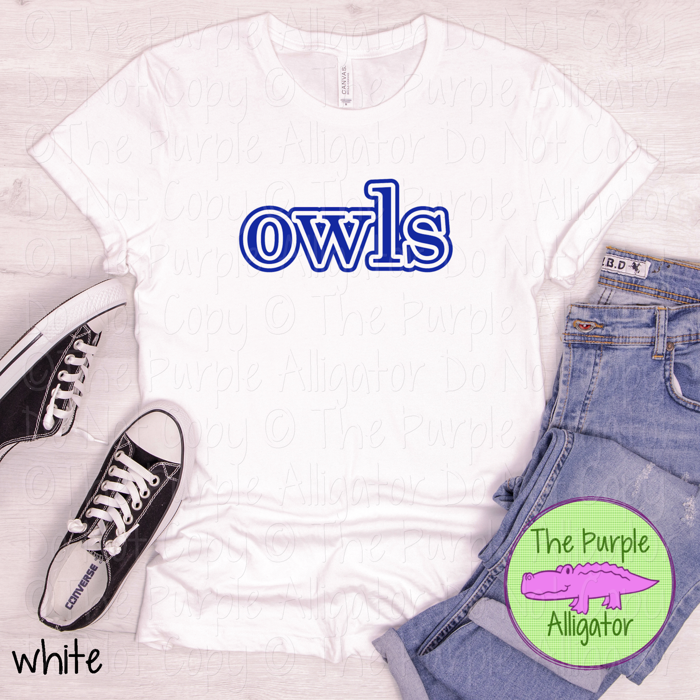 Owls Legacy Outline - The Classic Series - Custom School & Mascot Spirit Wear Apparel 0626 TPA