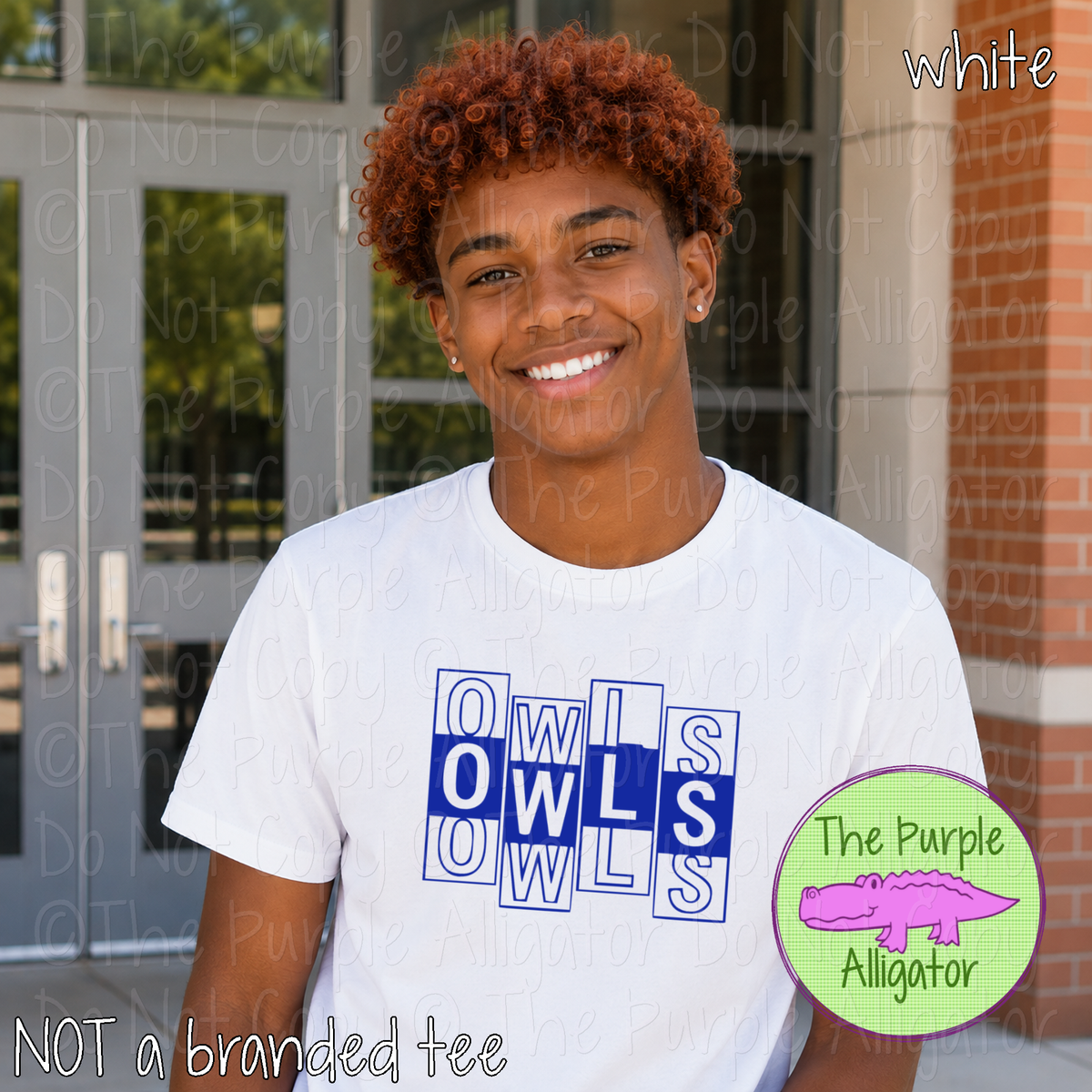 Owls Side Step - The Stacked Series – Custom Spirit Wear School & Mascot Apparel 0926 TPA