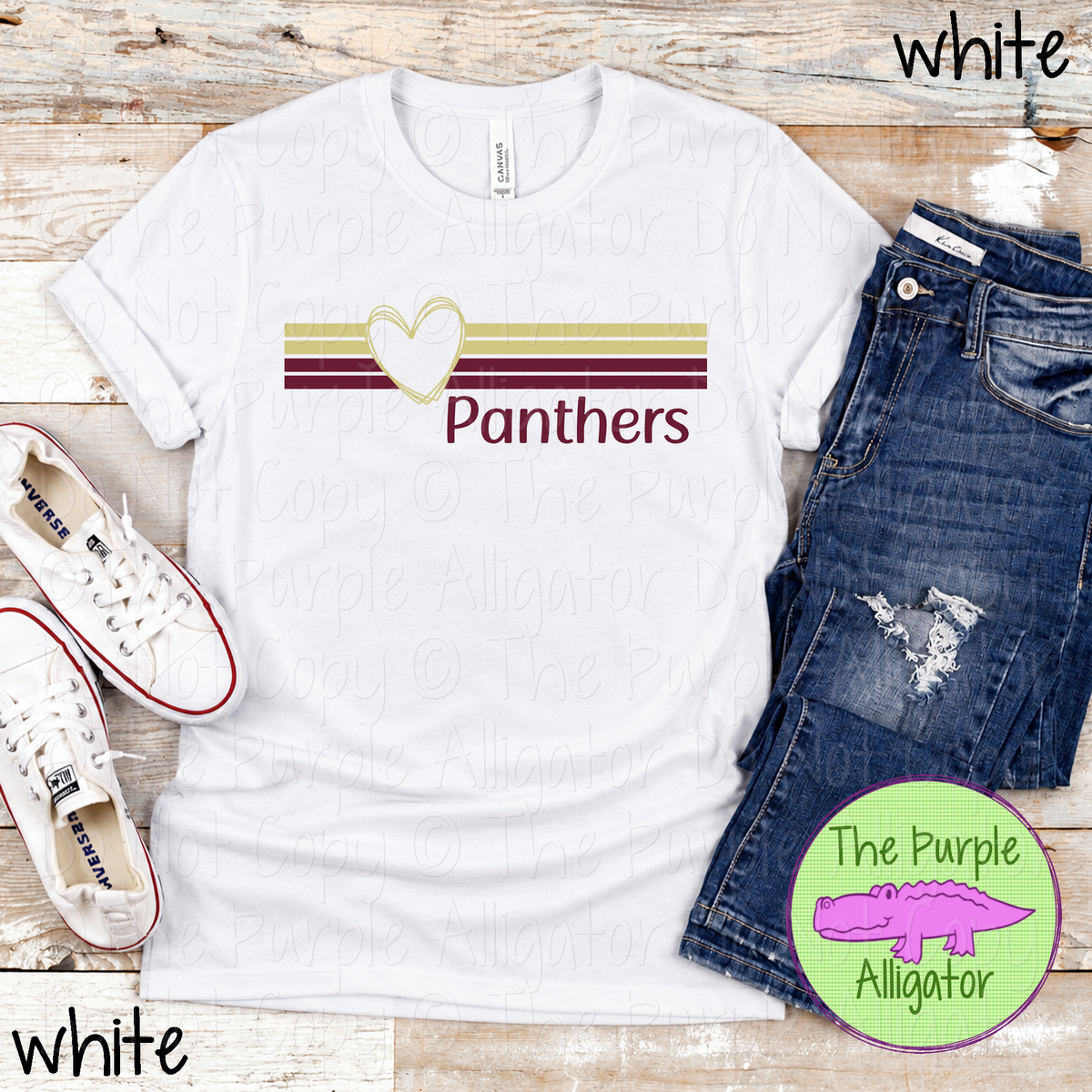 Panthers Heartline – Custom Spirit Wear Mascot Apparel 0926 TPA