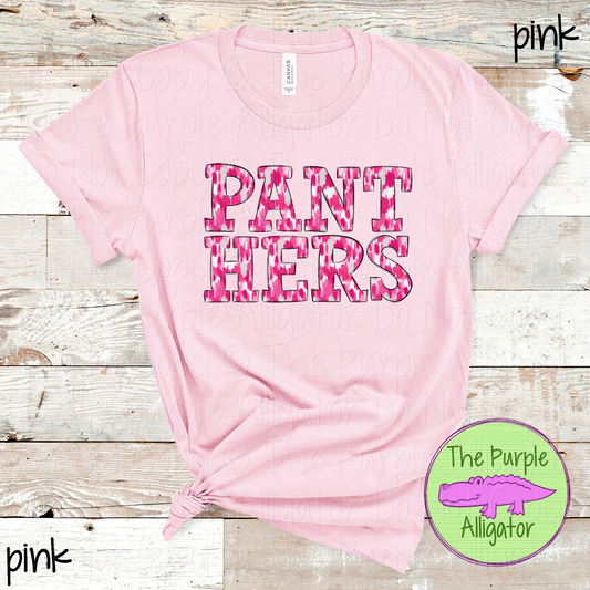Panthers Pink Out Brush Strokes – Custom Pink Mascot Spirit Wear Breast Cancer Awareness Apparel 0726 TPA