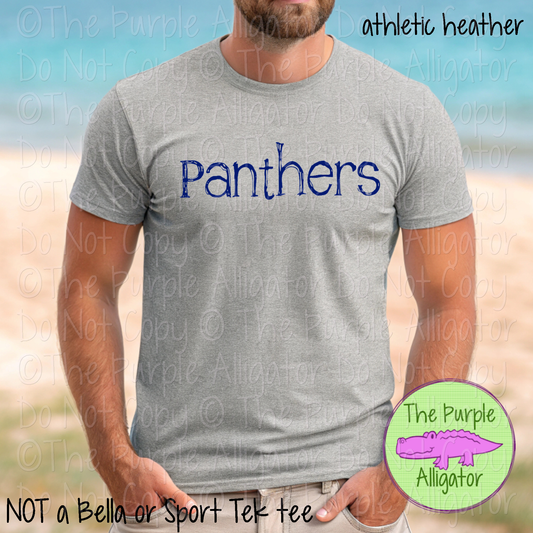 Panthers Distorted | Bold Brush Stroke Spirit Wear Design – Rough Distorted Mascot Style | CHOOSE YOUR TEXT COLOR - 0825 (d2f TPA)