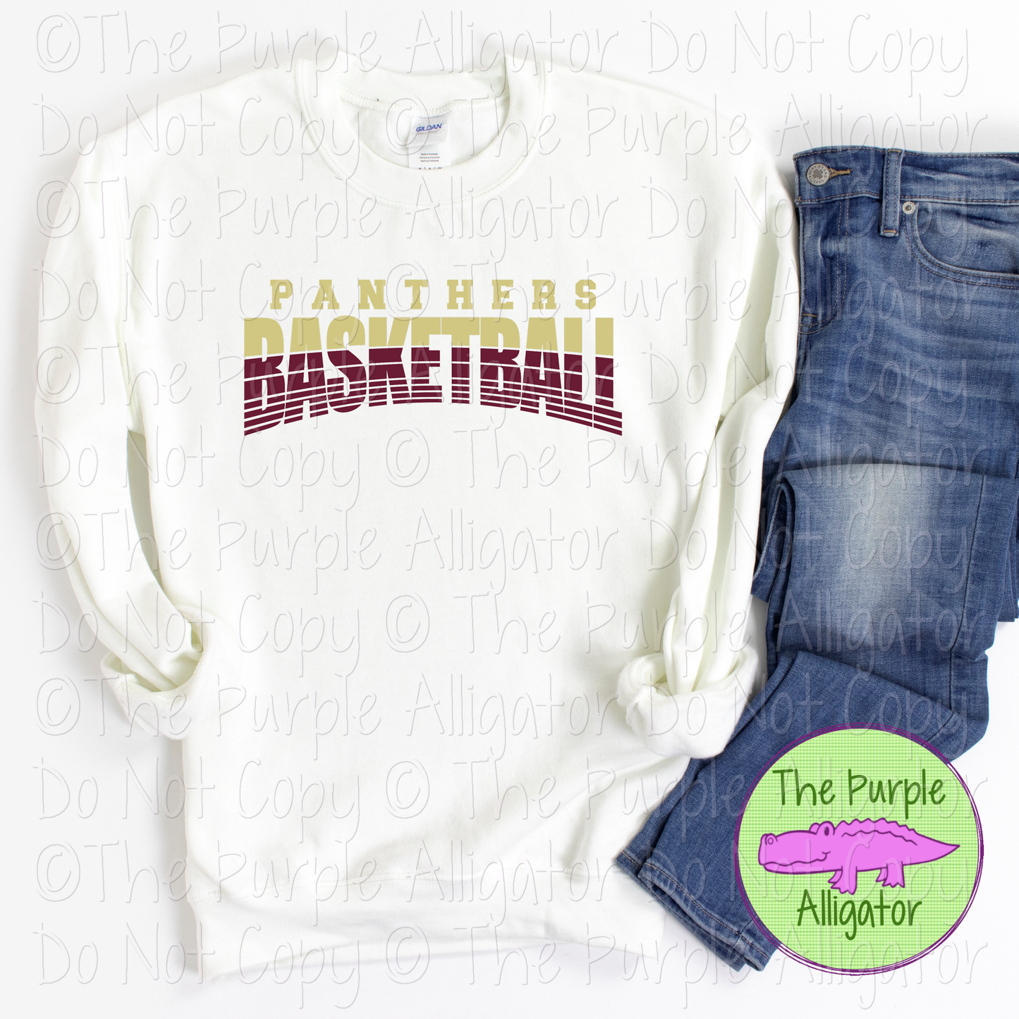 Panthers Basketball 40 - Vintage Arch Custom Basketball Spirit Wear Mascot Apparel 0624 TPA