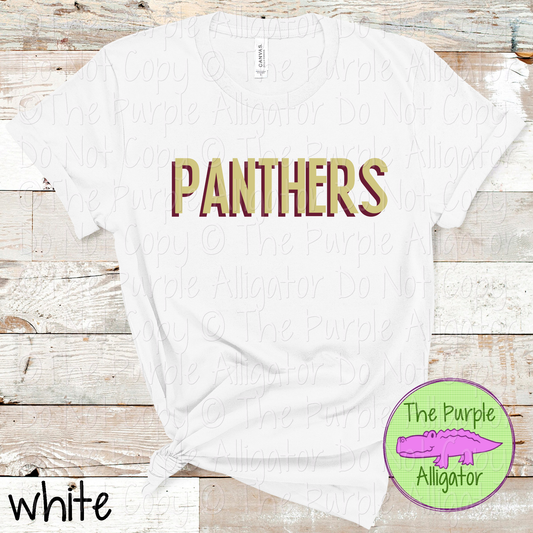 Panthers NF Two-Tone Offset Spirit Design | Bold Two-Color Offset Text Design | CHOOSE YOUR DESIGN COLORS 0825 (d2f TPA)