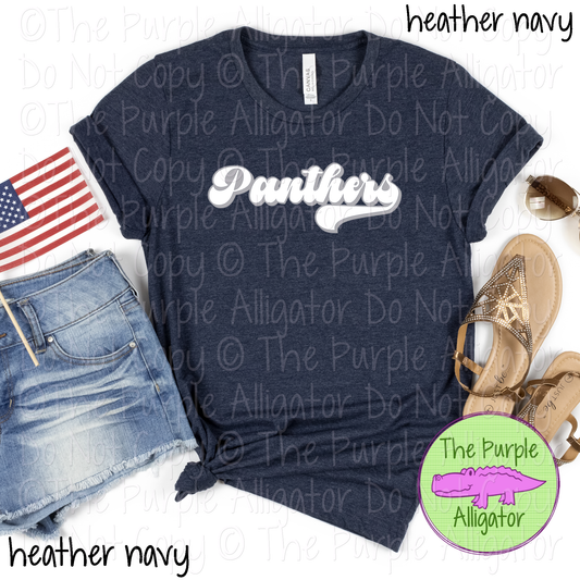 Panthers B-Retro | Custom Retro Mascot Spirit Wear for Fans & Teams - CHOOSE YOUR DESIGN COLORS 0725 (d2f TPA)