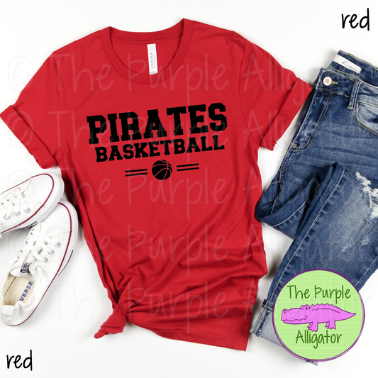Pirates Basketball SC6 Mascot School Spirit - CHOOSE YOUR DESIGN COLOR (d2f TPA)