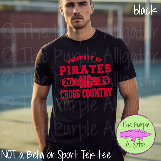 Pirates Cross Country SC15 Mascot School Spirit Wear Team Swag - CHOOSE YOUR DESIGN COLOR (d2f TPA)