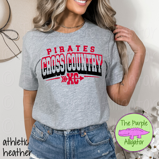 Pirates Cross Country SC17 Mascot School Spirit Wear Team Swag - CHOOSE YOUR DESIGN COLORS (d2f TPA)