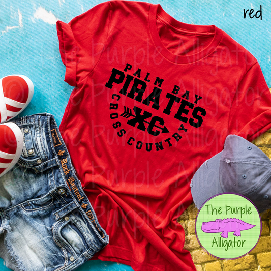 Palm Bay Pirates Cross Country SC20 Mascot School Spirit Wear Team Swag - CHOOSE YOUR DESIGN COLOR (d2f TPA)