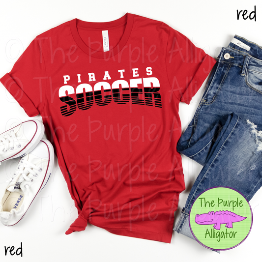 Pirates Soccer SC18 Mascot School Spirit - CHOOSE YOUR DESIGN COLORS (d2f TPA)