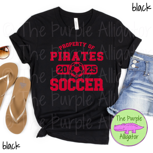 Pirates Soccer SC44 Mascot School Spirit - CHOOSE YOUR DESIGN COLOR (d2f TPA)