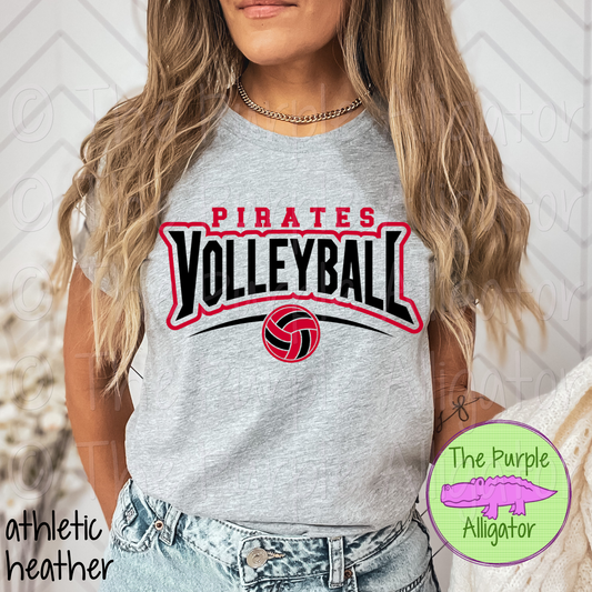 Pirates Volleyball SC55 Mascot School Spirit - CHOOSE YOUR DESIGN COLORS (d2f TPA)