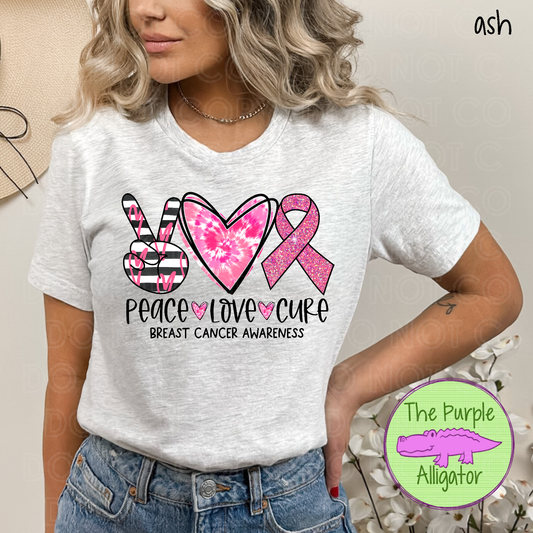 Peace Love Cure BCA Glitter Ribbon (d2f TPA)