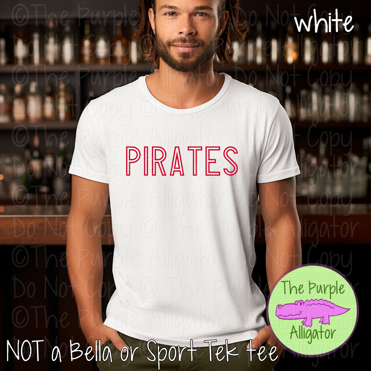 Pirates Iron Line - The Outline Series | Outline Spirit Wear Shirt - Bold Modern Block Design 0226 TPA