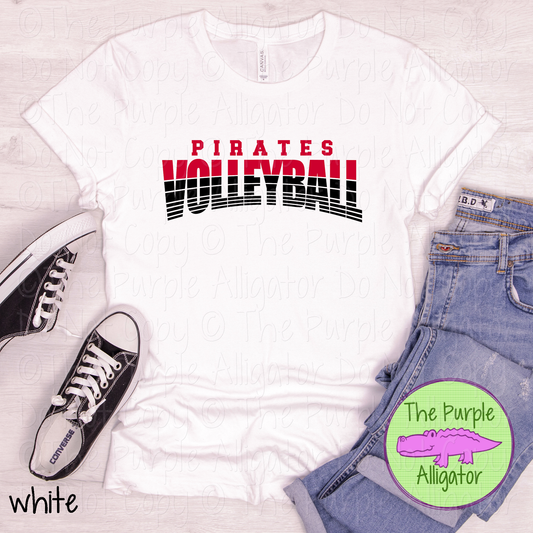 Pirates Volleyball 38 - Vintage Arch Custom Volleyball Spirit Wear Mascot Apparel 0626 TPA