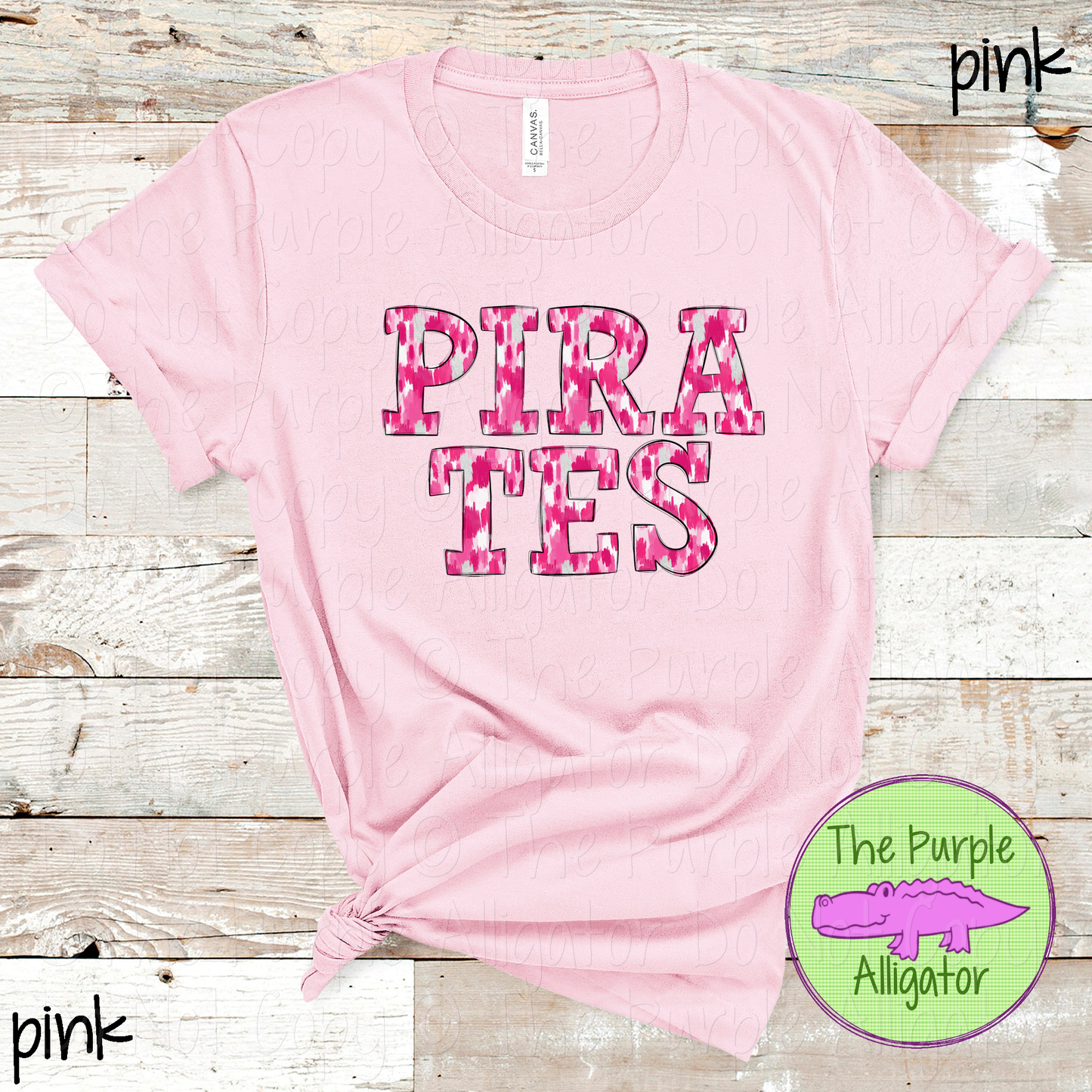 Pirates Pink Out Brush Strokes – Custom Pink Mascot Spirit Wear Breast Cancer Awareness Apparel 0726 TPA