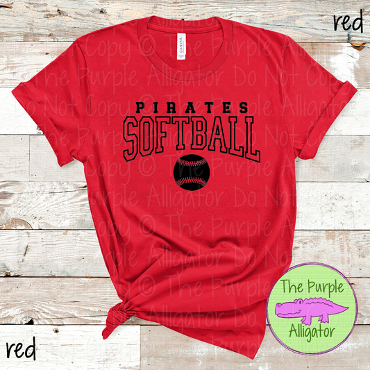 Pirates Softball 42 - Custom Softball Team Spirit Wear Mascot Apparel 0726 TPA
