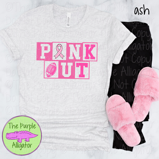 Pink Out Blocks Football Ribbon BCA 0624 (d2f DA)