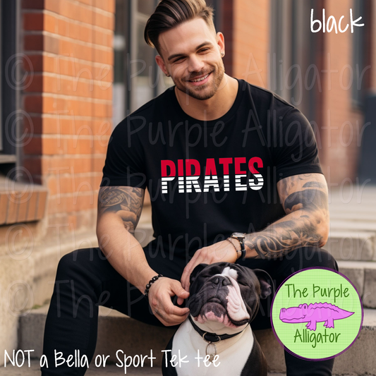 Pirates Split Alpha Mascot School Spirit - CHOOSE YOUR DESIGN COLORS (d2f TPA)