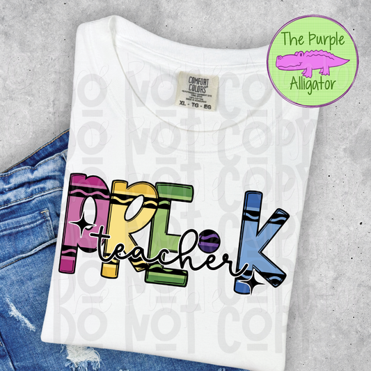 Pre-K Teacher Crayons (d2f DDD)