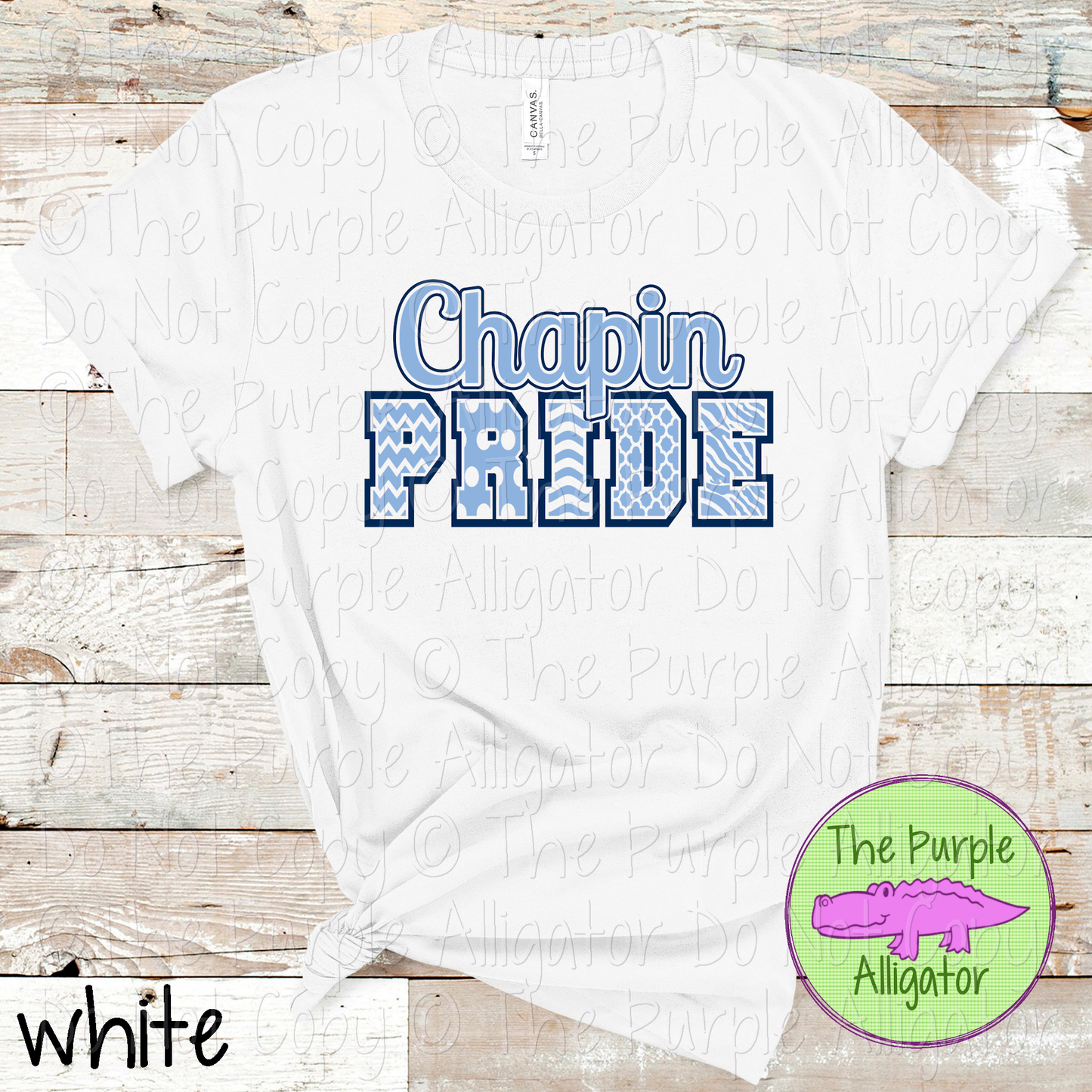 Chapin Patterned Pride | Varsity Spirit Wear with Bold Pattern Lettering | CHOOSE YOUR DESIGN COLORS 0925 (d2f TPA)