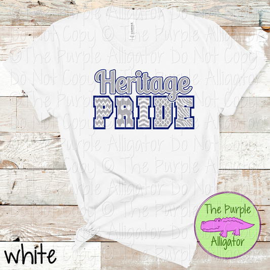 Heritage Patterned Pride | Varsity Spirit Wear with Bold Pattern Lettering | CHOOSE YOUR DESIGN COLORS 0925 (d2f TPA)