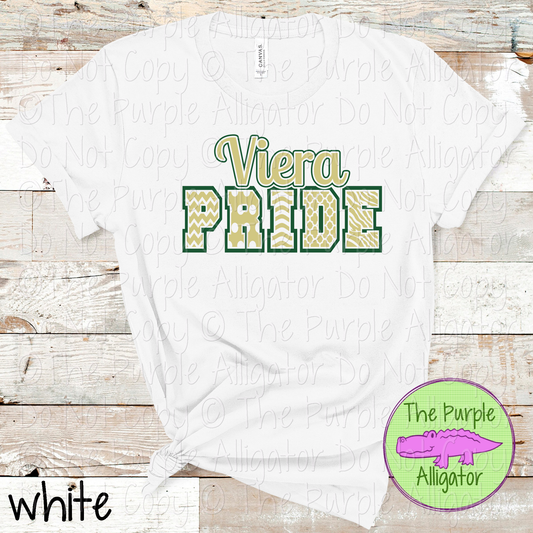 Viera Patterned Pride | Varsity Spirit Wear with Bold Pattern Lettering | CHOOSE YOUR DESIGN COLORS 0925 (d2f TPA)