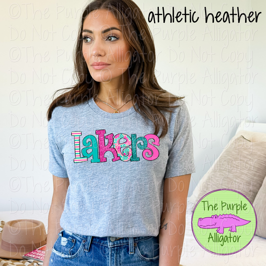 Lakers Preppy Circles Mascot School Spirit 0225 (d2f OCo)