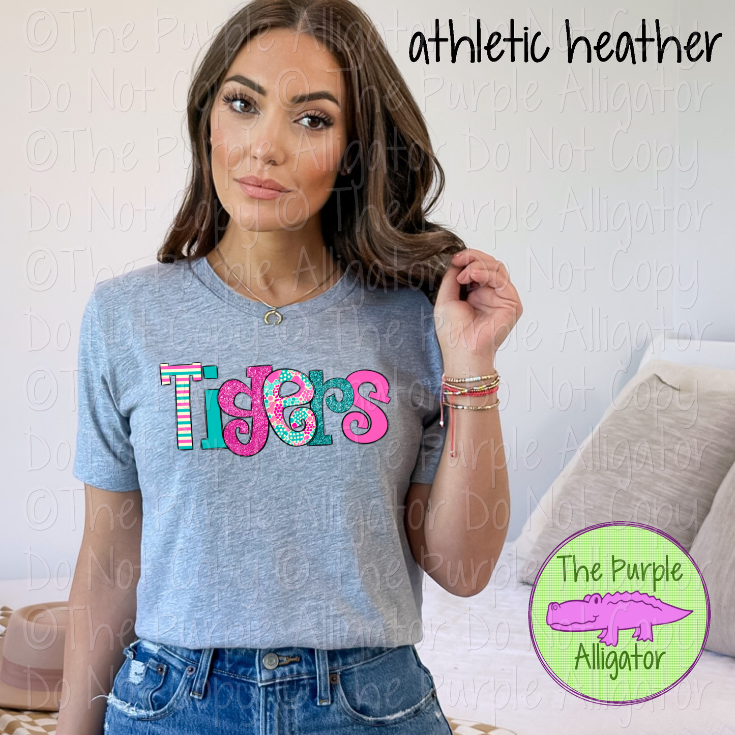 Tigers Preppy Circles Mascot School Spirit 0225 (d2f OCo)