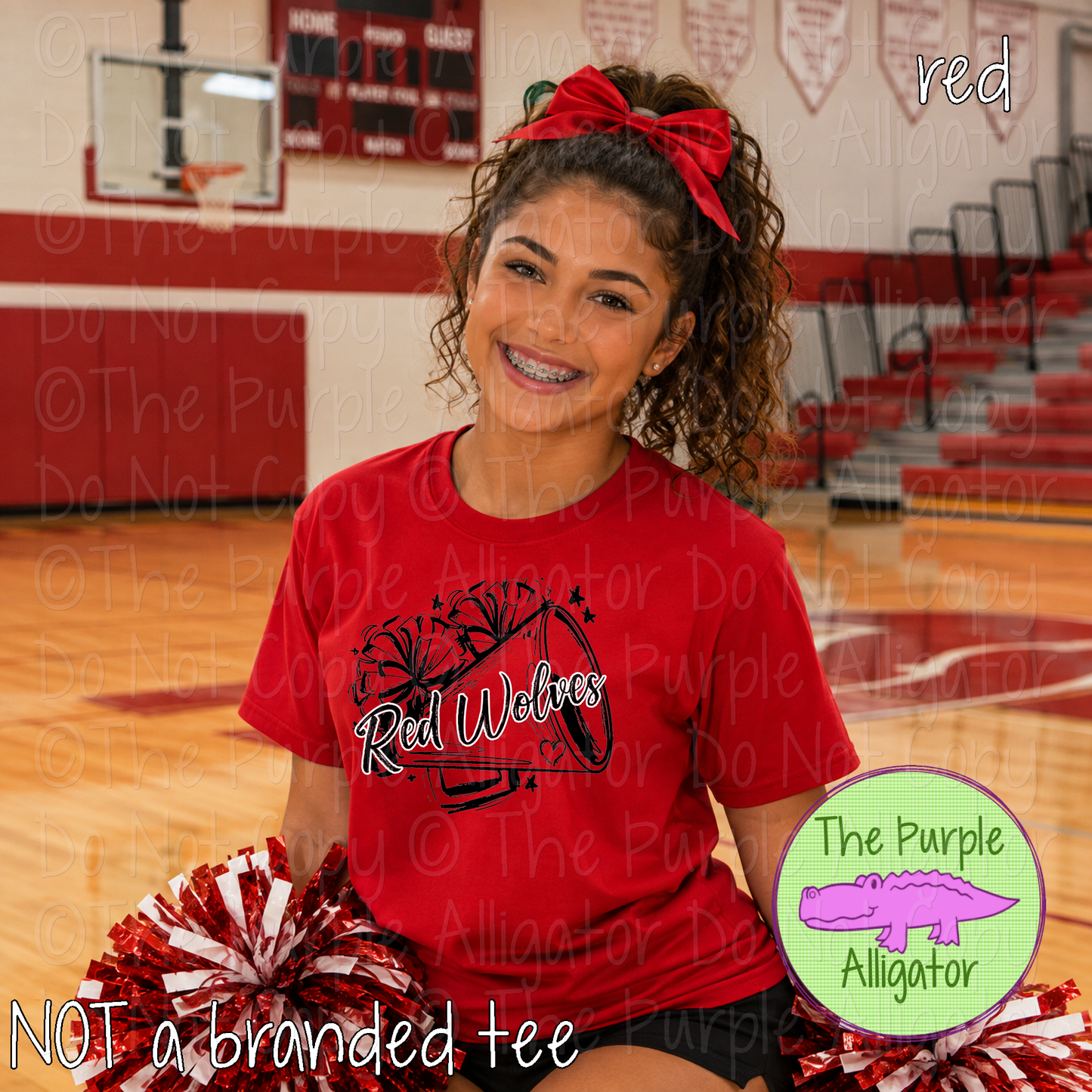 Red Wolves Pep Rally - Custom Spirit Wear Mascot Apparel 0826 TPA