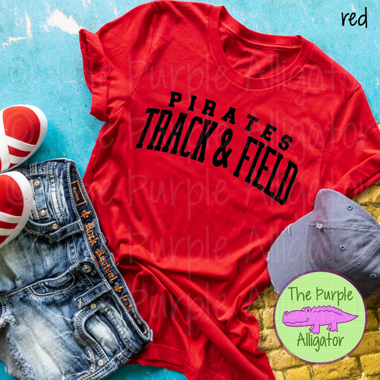 Pirates Track & Field SC20 Mascot School Spirit - CHOOSE YOUR DESIGN COLOR (d2f TPA)