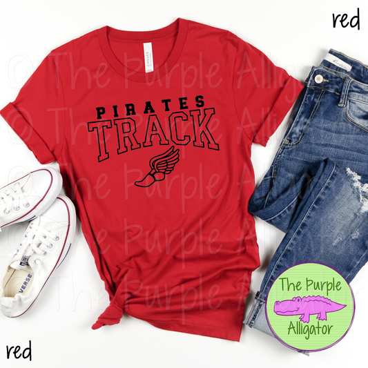Pirates Track SC9 Mascot School Spirit - CHOOSE YOUR DESIGN COLOR (d2f TPA)