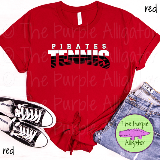 Pirates Tennis SC4 Mascot School Spirit - CHOOSE YOUR DESIGN COLORS (d2f TPA)