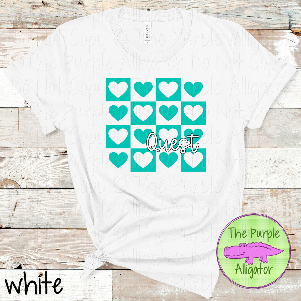 Quest Heart Checkerboard – Custom School Spirit Wear 0924 TPA