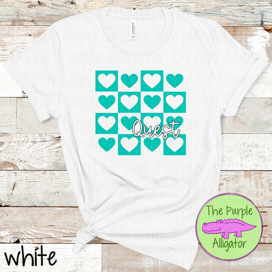 Quest Heart Checkerboard – Custom School Spirit Wear 0924 TPA