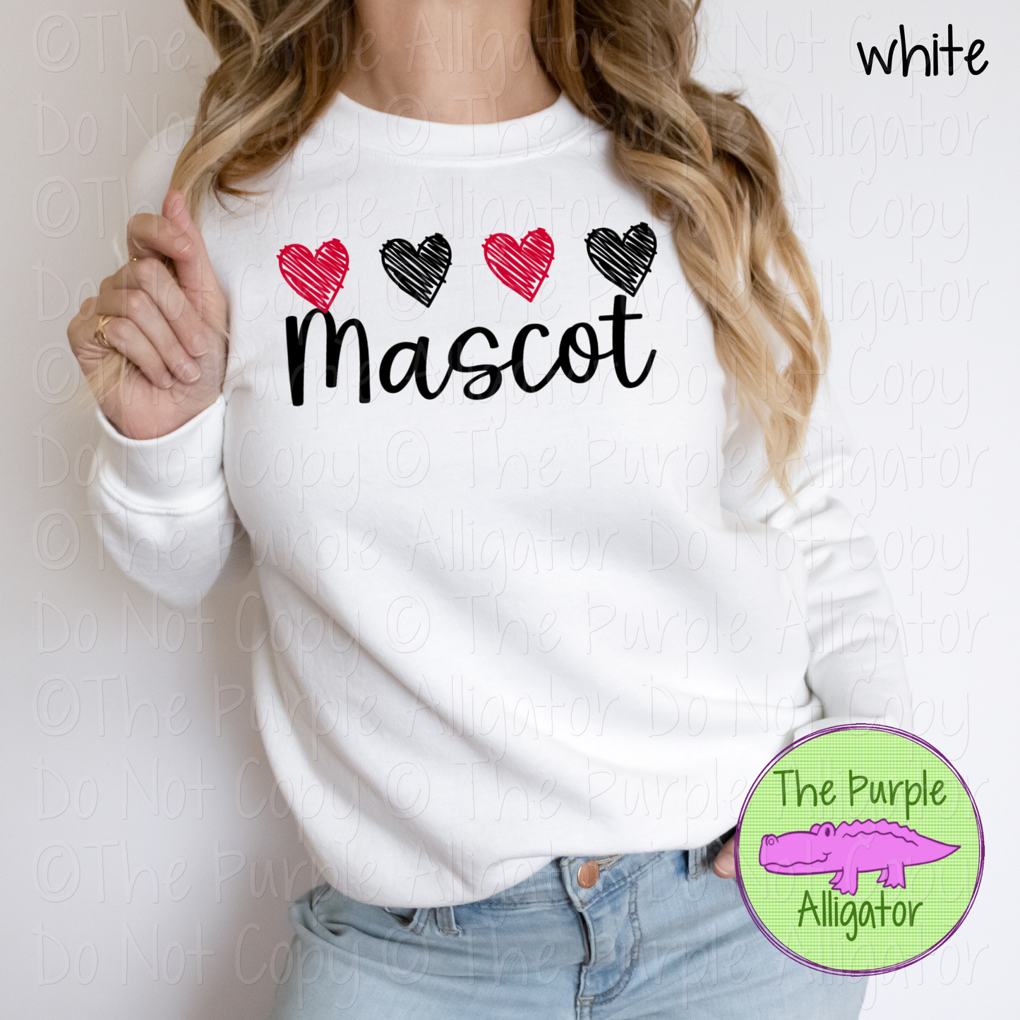 YOUR Mascot Quad Hearts Custom School Spirit Shirt | Personalized Colors | 0225 TPA