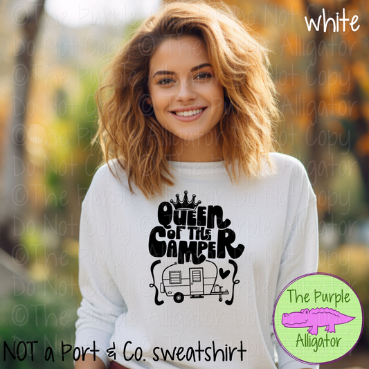 Queen of the Camper – Funny Camping Trailer Graphic Camp Life RV Outdoor Humor Apparel 1123 HMD