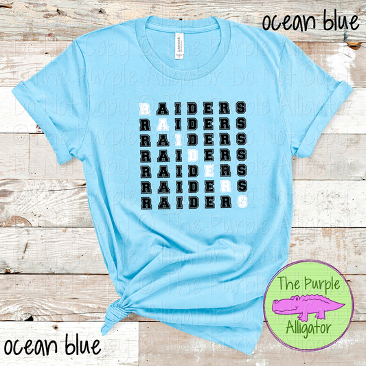 Raiders 2 Color Stack Design | Custom Spirit Wear for Teachers, Students & Fans - CHOOSE YOUR DESIGN COLORS - 0725 (d2f TPA)