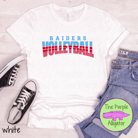 Raiders Volleyball 38 - Vintage Arch Custom Volleyball Spirit Wear Mascot Apparel 0626 TPA
