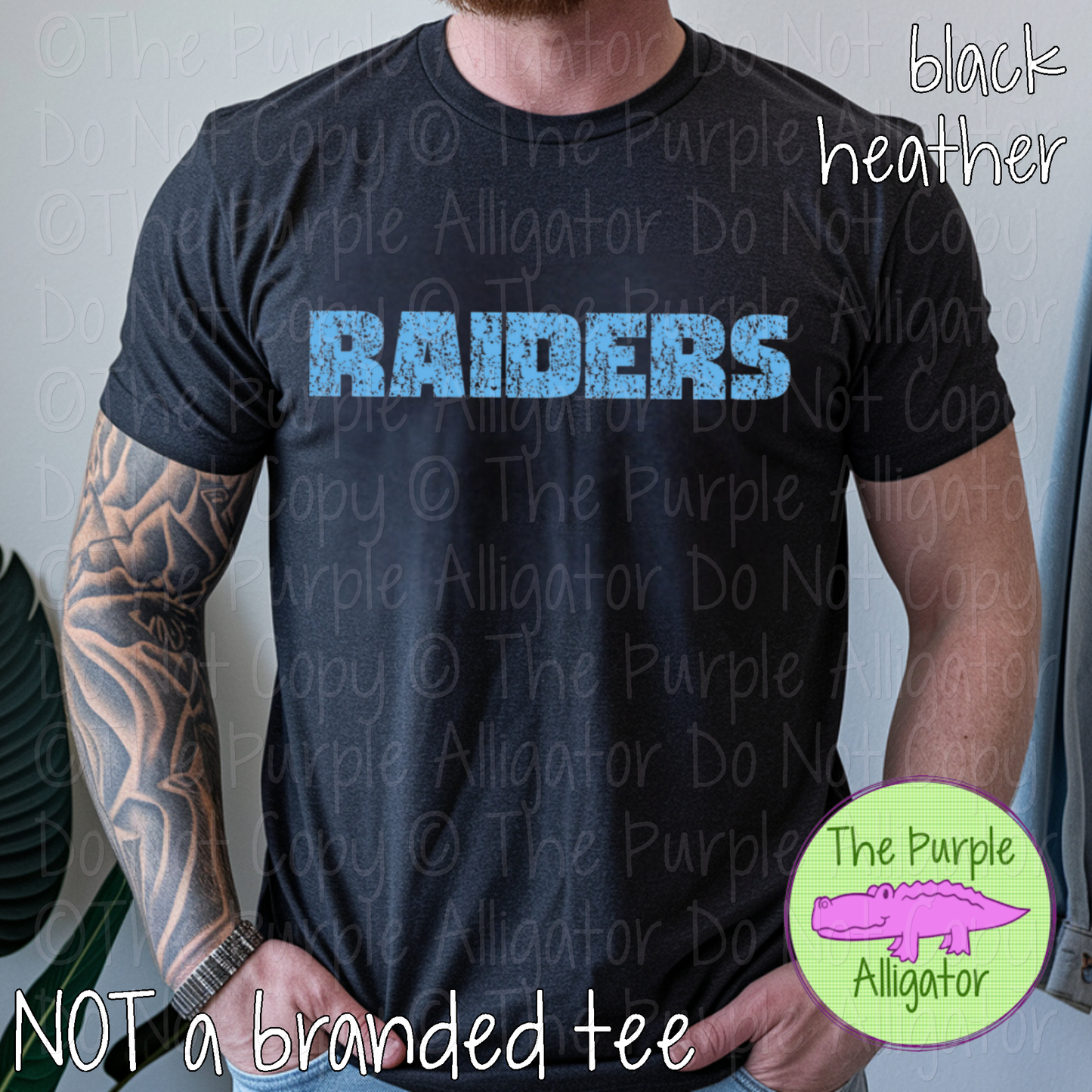 Raiders Hardline The Grunge Series Distressed Block Athletic Spirit Wear 0326 TPA